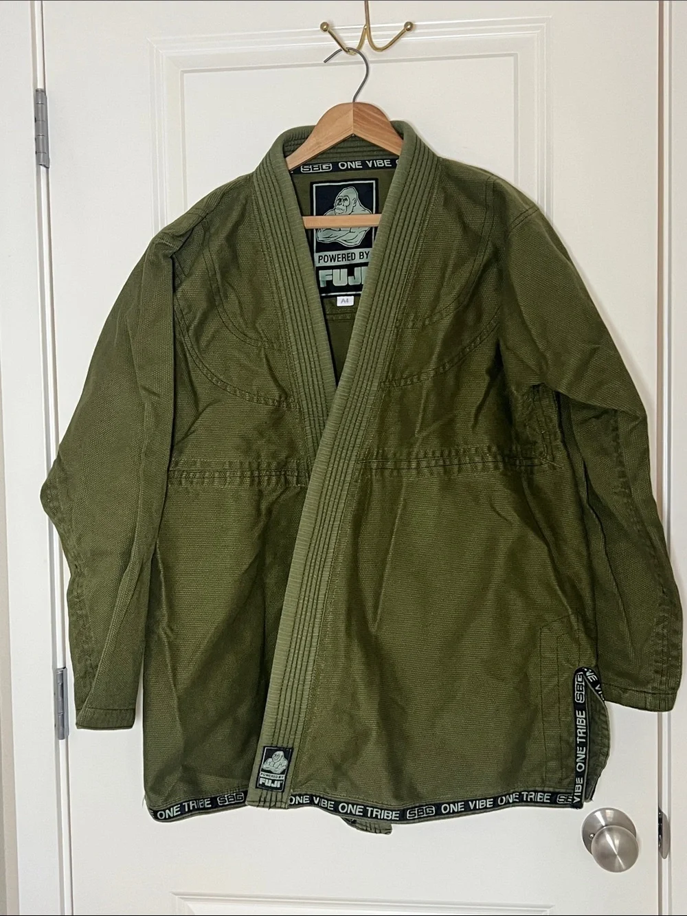 FUJI SBG Jiu-Jitsu Gi A4 / XL Jacket and Pants Olive Green (2-pieces)